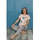 Moda Çizgi Kadın Pamuk Pijama Takım 20500P