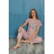 Moda Çizgi Kadın Pamuk Pijama Takım 20501P