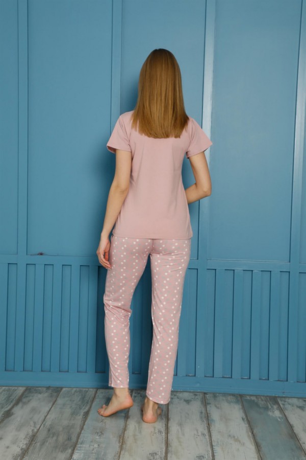 Moda Çizgi Kadın Pamuk Pijama Takım 20501P