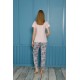 Moda Çizgi Kadın Pamuk Pijama Takım 20502P