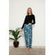 Moda Çizgi Kadın Alt Pijama