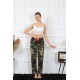 Moda Çizgi Kadın Pamuklu Alt Pijama 27456