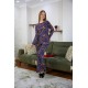 Moda Çizgi Kadın Penye Bol Paça Pijama Takım 4120