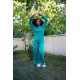 Moda Çizgi Kadın Penye Bol Paça Pijama Takım 4124