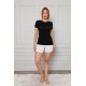 Moda Çizgi Kadın Penye Boxer 5871