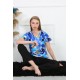 Moda Çizgi Kadın Penye Kısa Kol Pijama Takım 4142