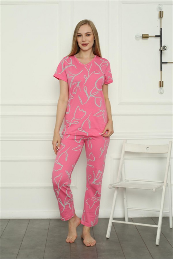 Moda Çizgi Kadın Penye Pijama Takım 4155
