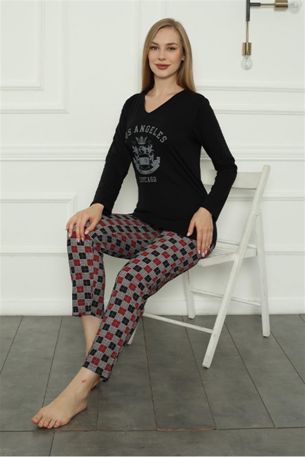 Moda Çizgi Kadın Penye Pijama Takım 4158