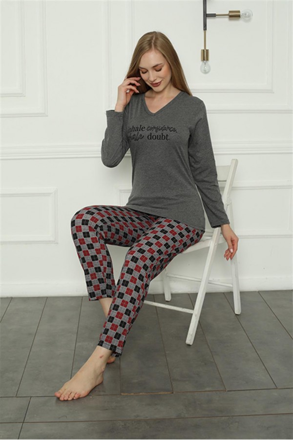 Moda Çizgi Kadın Penye Pijama Takım 4159
