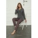 Moda Çizgi Kadın Penye Pijama Takım 4159
