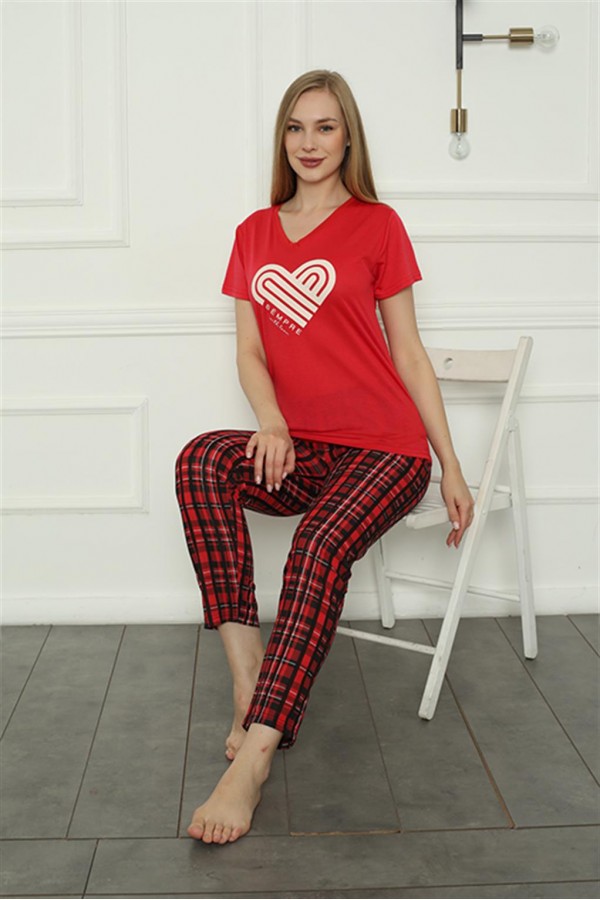 Moda Çizgi Kadın Penye Pijama Takım 4161
