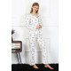 Moda Çizgi Kadın Penye Uzun Kol Önden Düğmeli Pijama Takım 2777