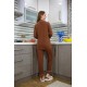 Moda Çizgi Kadın Penye Uzun Kol Pijama Takım 2773