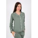 Moda Çizgi Kadın Penye Uzun Kol Pijama Takım 2775