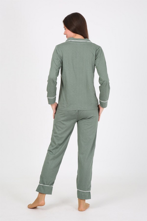 Moda Çizgi Kadın Penye Uzun Kol Pijama Takım 2775