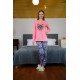 Moda Çizgi Kadın Penye Uzun Kol Pijama Takım 4102