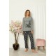 Moda Çizgi Kadın Penye Uzun Kol Pijama Takım 4107