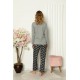 Moda Çizgi Kadın Penye Uzun Kol Pijama Takım 4107