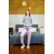 Moda Çizgi Kadın Penye Uzun Kol Pijama Takım 4118