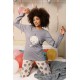 Moda Çizgi Kadın Penye Uzun Kol Pijama Takım 4186