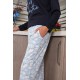Moda Çizgi Kadın Penye Uzun Kol Pijama Takım 4189