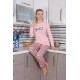 Moda Çizgi Kadın Penye Uzun Kol Pijama Takım 4190