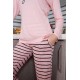 Moda Çizgi Kadın Penye Uzun Kol Pijama Takım 4190