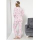 Moda Çizgi Kadın  Uçurtma Desenli Pembe Polar Pijama Takımı 8033