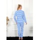 Moda Çizgi Kadın Uzun Kol Penye Pijama Takım 4133
