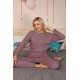 Moda Çizgi Kadın Uzun Kol Penye Pijama Takım 4172