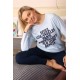 Moda Çizgi Kadın Uzun Kol Penye Pijama Takım 4174