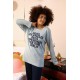 Moda Çizgi Kadın Uzun Kol Penye Pijama Takım 4182