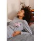 Moda Çizgi Kadın Uzun Kol Penye Pijama Takım 4195