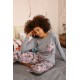 Moda Çizgi Kadın Uzun Kol Penye Pijama Takım 4195