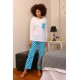 Moda Çizgi Kadın Uzun Kol Penye Pijama Takım 4197