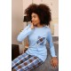 Moda Çizgi Kadın Uzun Kol Penye Pijama Takım 4198