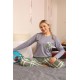 Moda Çizgi Kadın Uzun Kol Penye Pijama Takım 4199