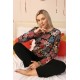 Moda Çizgi Kadın Uzun Kol Penye Pijama Takım 4205