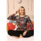 Moda Çizgi Kadın Uzun Kol Penye Pijama Takım 4205