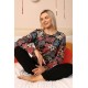 Moda Çizgi Kadın Uzun Kol Penye Pijama Takım 4205