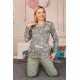 Moda Çizgi Kadın Uzun Kol Penye Pijama Takım 4206
