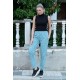Moda Çizgi Kadın Welsoft Polar Tek Alt Pijama 210061