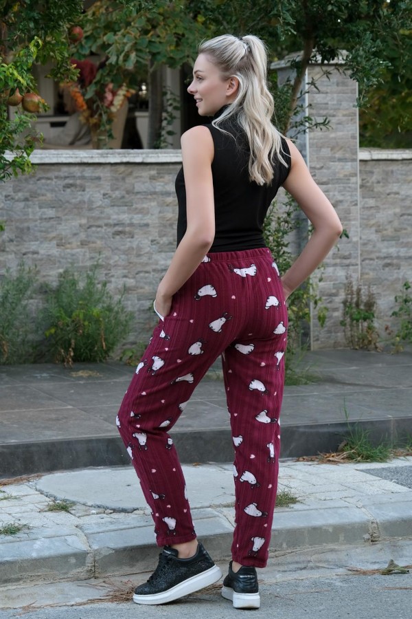 Moda Çizgi Kadın Welsoft Polar Tek Alt Pijama 210065