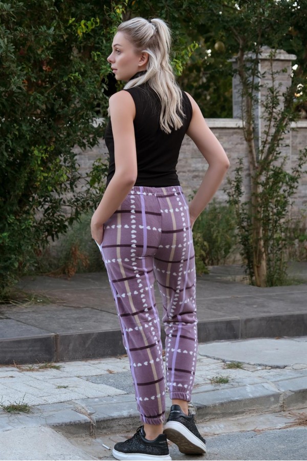 Moda Çizgi Kadın Welsoft Polar Tek Alt Pijama 210069