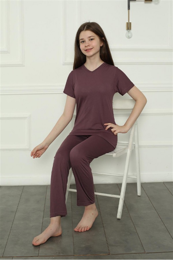 Moda Çizgi Kız Çocuk Penye Pijama Takım 20399