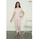 Moda Çizgi Kız Çocuk Penye Pijama Takım 20400