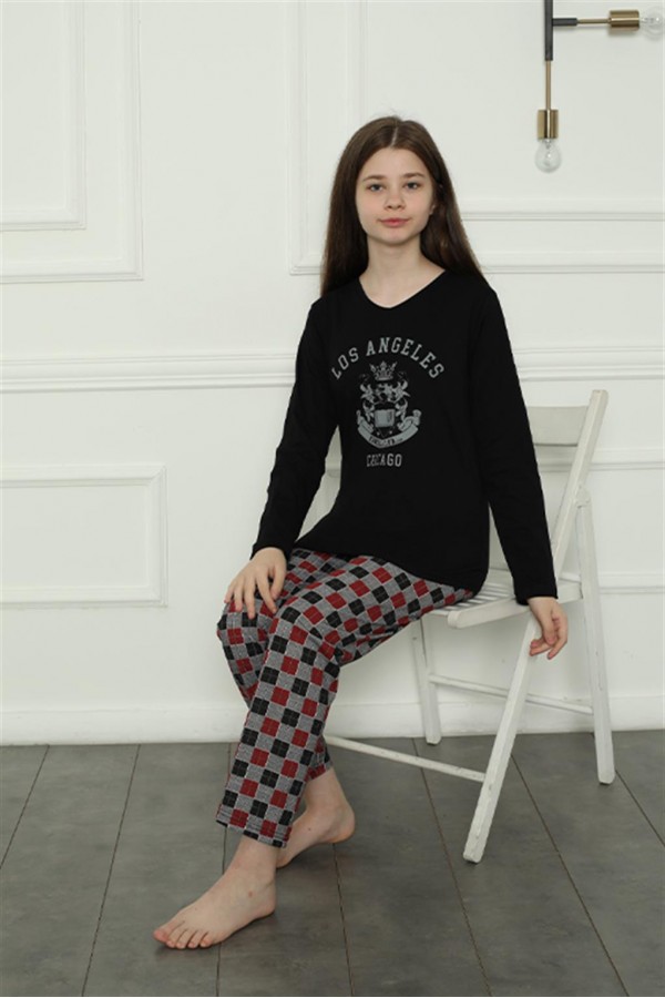 Moda Çizgi Kız Çocuk Penye Pijama Takım 20401