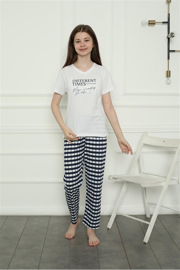 Moda Çizgi Kız Çocuk Penye Pijama Takım 20403