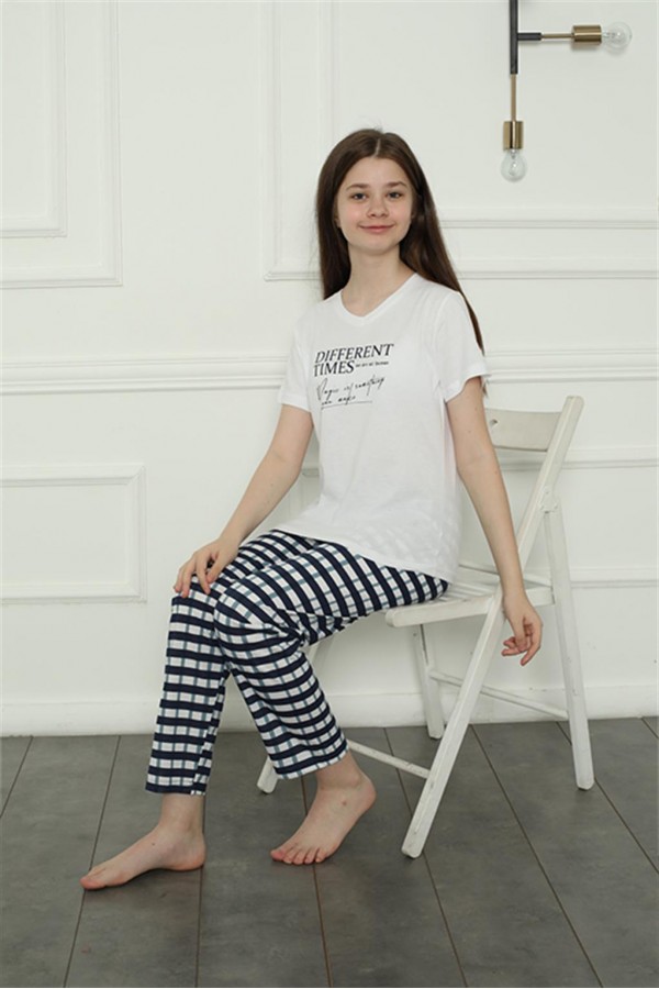 Moda Çizgi Kız Çocuk Penye Pijama Takım 20403