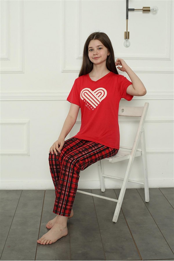 Moda Çizgi Kız Çocuk Penye Pijama Takım 20404